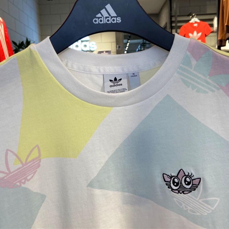 Áo Thun Thể Thao Adidas 100% Cotton Ngắn Tay Phối Màu Tương Phản Cá Tính Cho Nữ