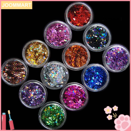 Set 12 Hộp Hạt Kim Sa 3D Đính Móng Nghệ Thuật