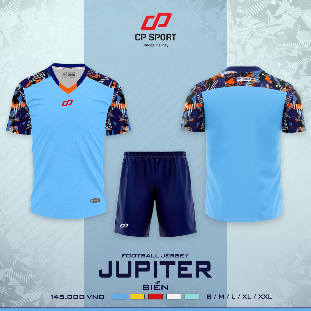 Quần áo bóng đá, đồ đá banh không logo, áo đá bóng CP JUPITER- Chất vải cao cấp, thấm hút tốt