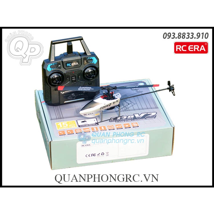Máy Bay Trực Thăng C129 V2 4CH 6 Axis Gyro Flybarless 2.4Ghz RC Helicopter With 3D Rollover RTF