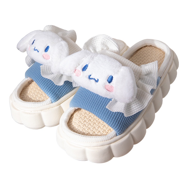 Dép Vải Lanh Họa Tiết Hoạt Hình Công Chúa Kuromi Thời Trang Xuân Thu Cho Nữ