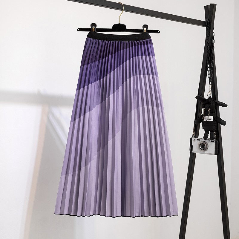 Chân Váy Xếp Ly Lưng Thun Co Giãn In Họa Tiết Phong Cách Bohemian Thời Trang Mới Cho Nữ