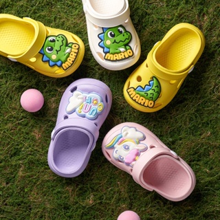 Cheerful Mario Dép Crocs Bít Mũi Đế Mềm Chống Trượt In Hình Mario Dễ