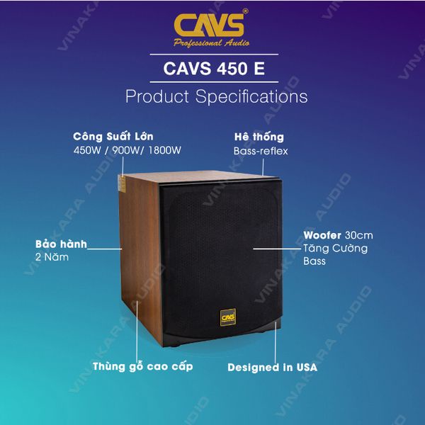 Loa Sub CAVS 450E, Bass 30 Active, 450W, hàng chính hãng