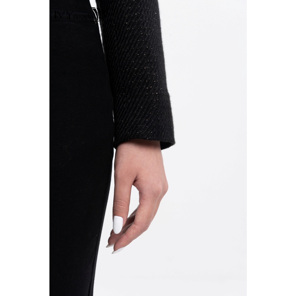 Áo khoác nữ Biker dạ Tweed IVY moda MS 70M8110