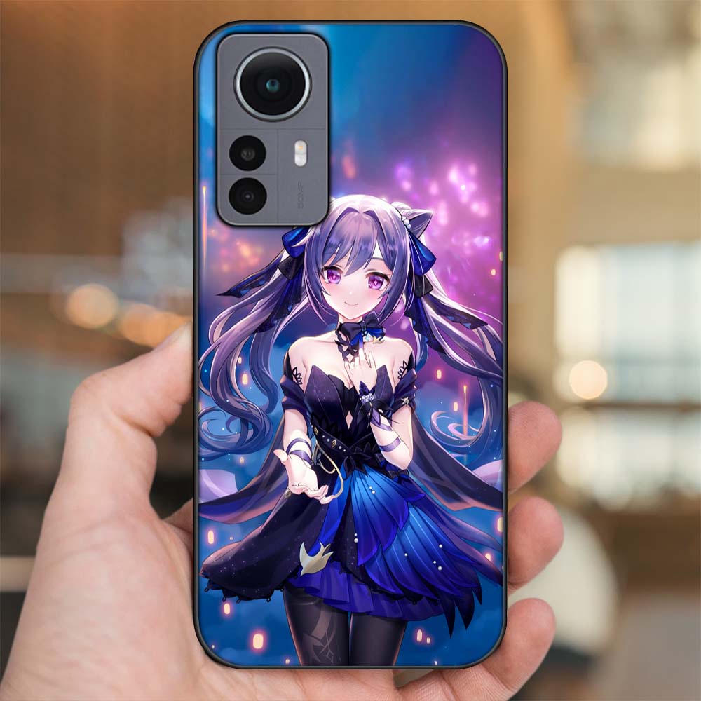 Ốp lưng Xiaomi 12 Pro 5G viền đen in hình Keqing Genshin Impact