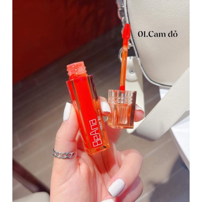 Son đỏ cam, son môi màu đỏ cam, son kem lì màu đỏ cam, son kem không trôi chính hãng BeAna chất son siêu mịn và lì