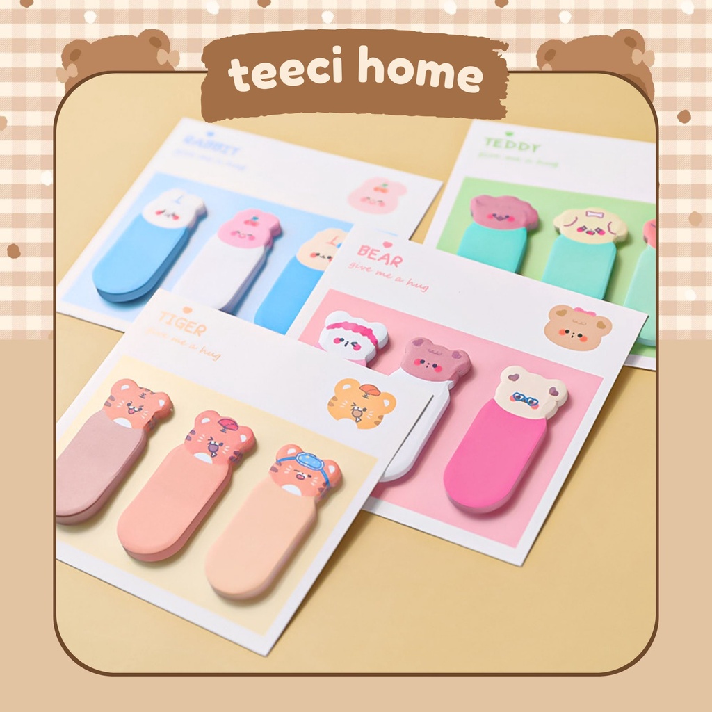 3 Set 60 Miếng Dán Đánh Dấu Sticky Giấy Note To Do List Ghi Chú Chủ Đề Rabbit Đáng Yêu D060