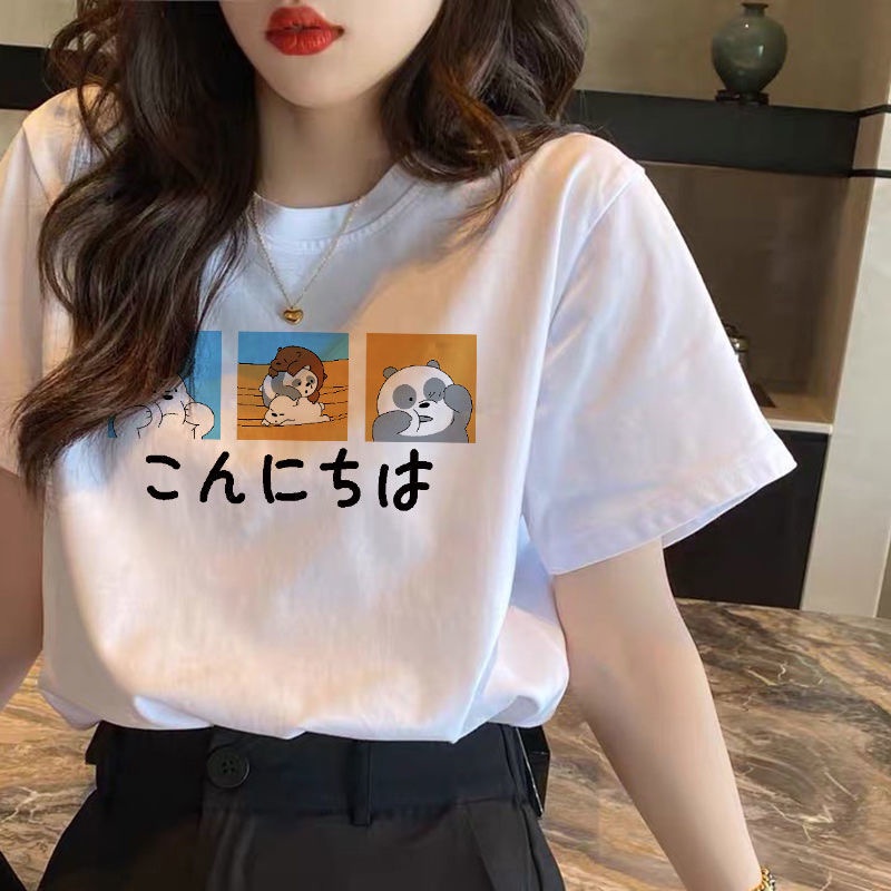 NRVP Áo thun tay ngắn dáng rộng plus size 4XL phong cách Hàn Quốc thời trang cho nam và nữ