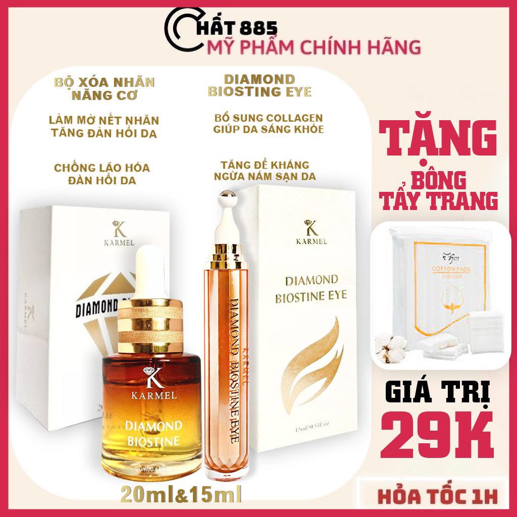 {TẶNG BÔNG TẨY TRANG} Bộ xóa nhăn năng cơ,làm mơ nếp nhăn,tăng đàn hồi da,chống lão hóa,ngừa nám,Diamond Biosting Eye