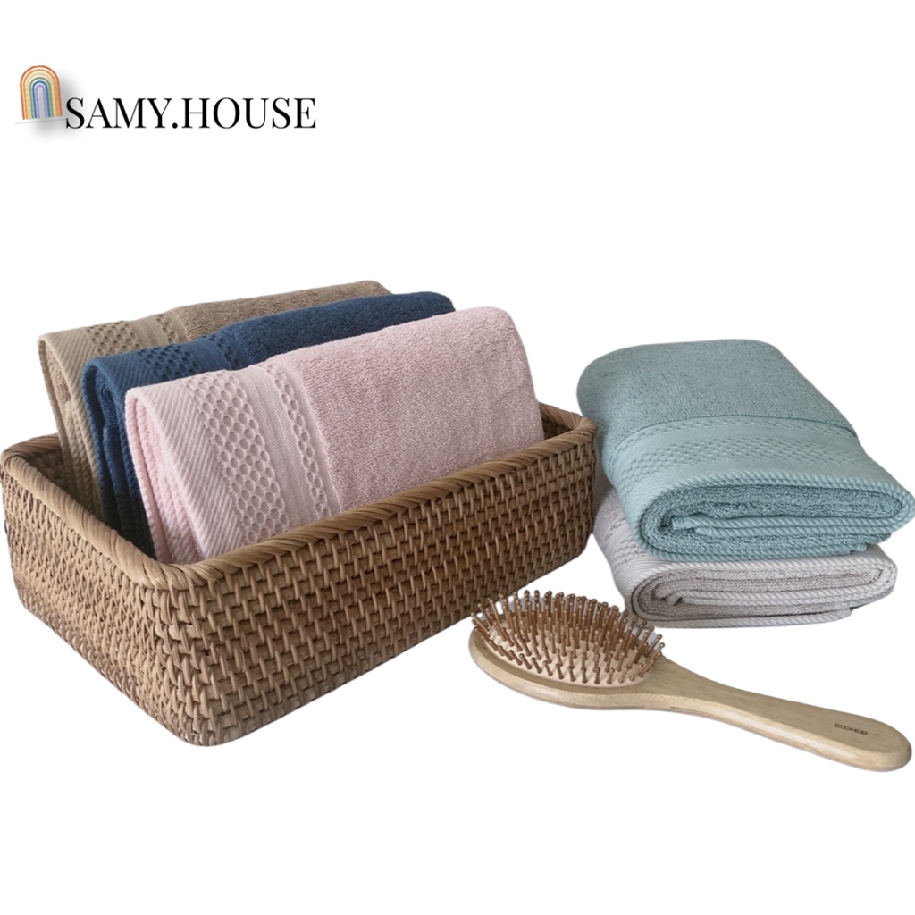 Khăn tắm cotton cao cấp xuất Hàn, khăn gội đầu 50x100 mềm mịn thấm hút tốt an toàn cho da nhạy cảm