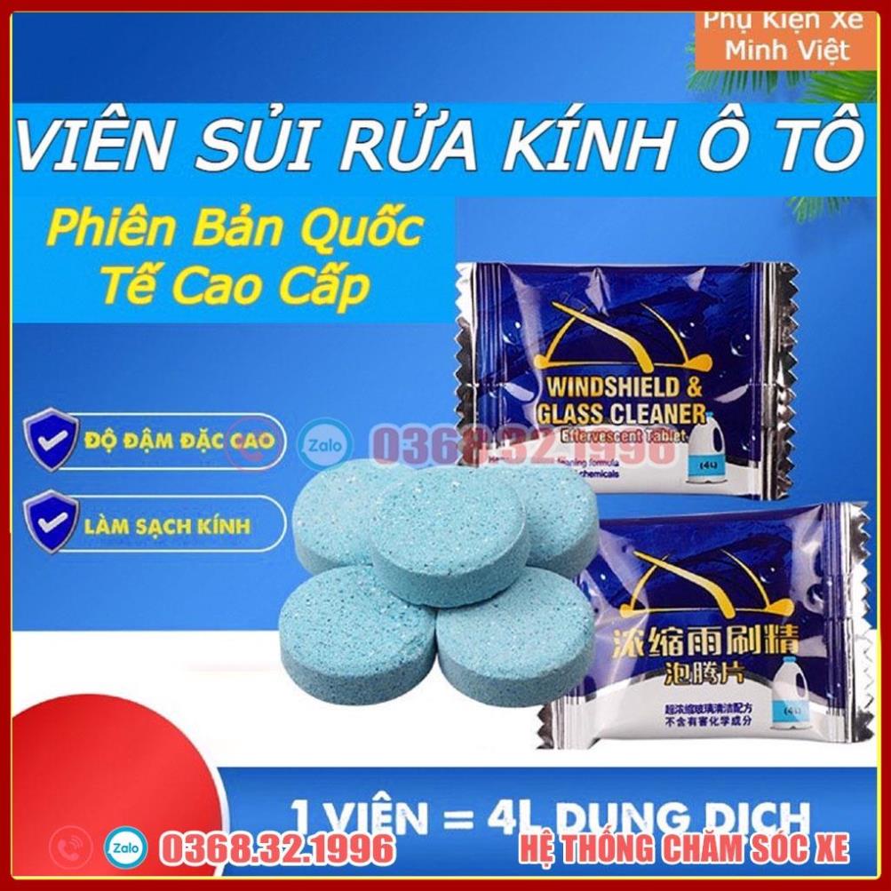 Viên Sủi Rửa Kính Xe Ô Tô - Nước Rửa Kính Xe Hơi - Viên Pha Nước Rửa Gương Kính - Làm Sạch Gương