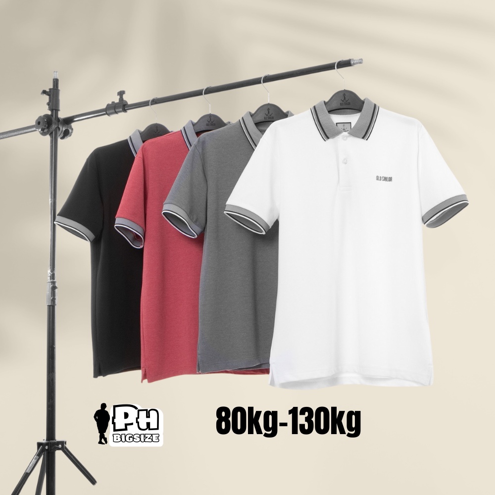 Áo Thun Polo Bigsize 80kg-130kg OLD SAILOR | Áo Phông Ngoại Cỡ Vải Thun Cá Sấu Mịn Size Lớn