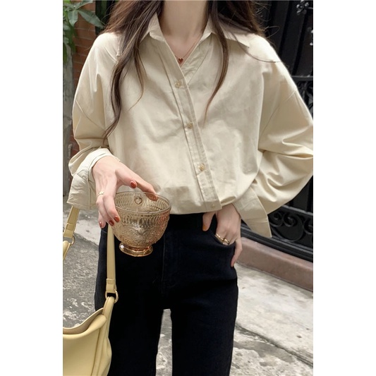 Áo Sơ Mi Dài Tay Phong Cách Pháp Thời Trang Mới Cho Nữ