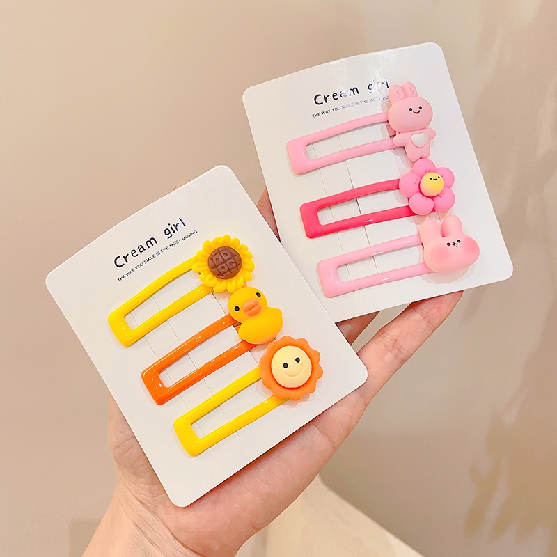 Set 3 Kẹp Tóc Nhiều Màu Sắc Cho Bé Gái