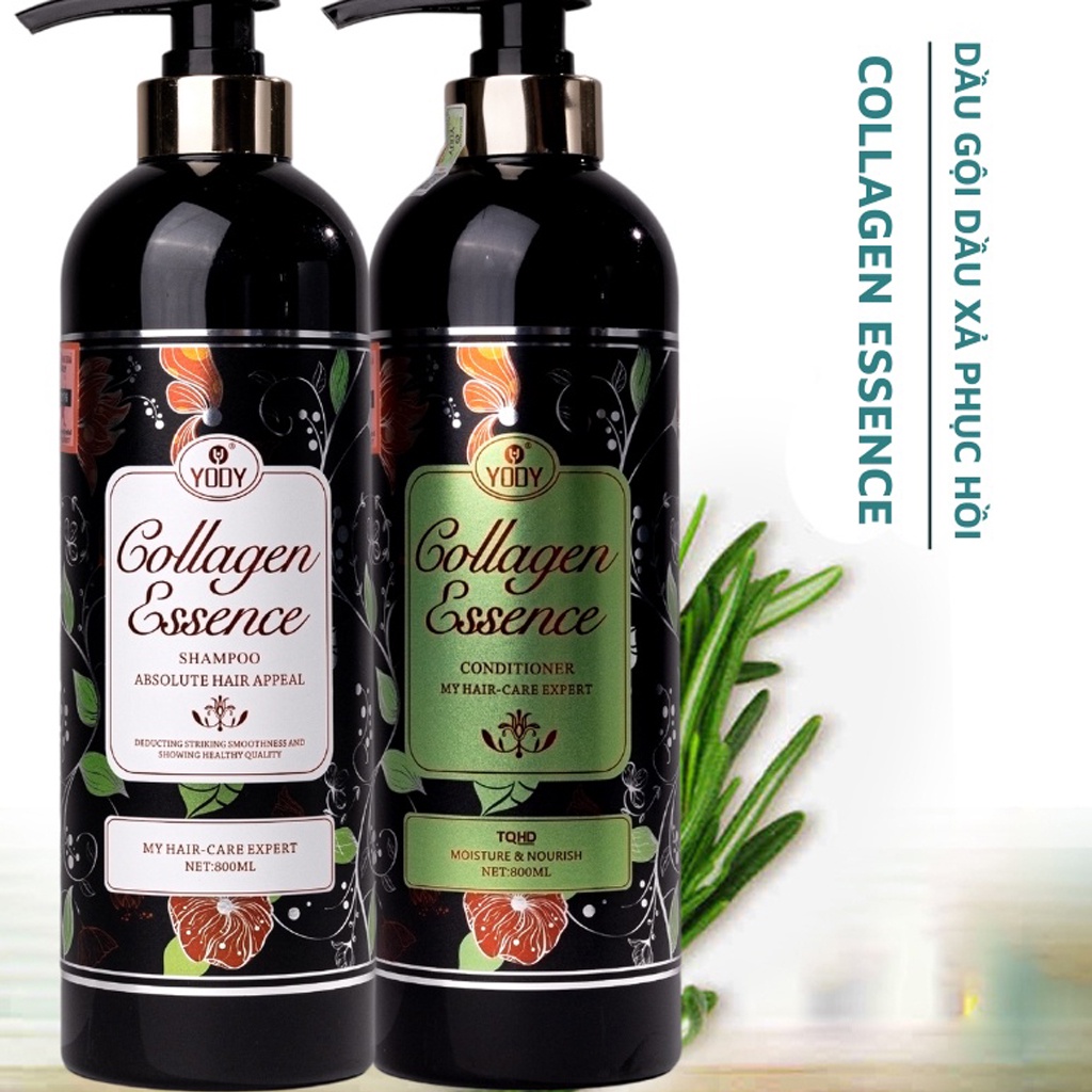 Dầu gội Yody Collagen Essence, cặp dầu gội Yody 800ml phục hồi tóc kích thích mọc tóc