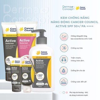 Kem chống nắng Năng động Cancer Council Active SPF 50+/ PA ++++