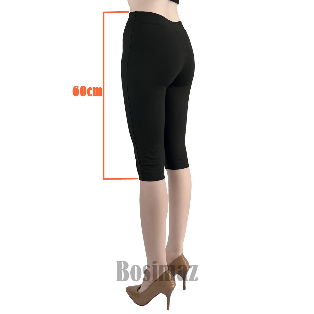 Quần Legging Ngố Bosimaz MS391 không túi màu đen cao cấp, thun co giãn 4 chiều, vải đẹp dày, thoáng mát không xù lông.