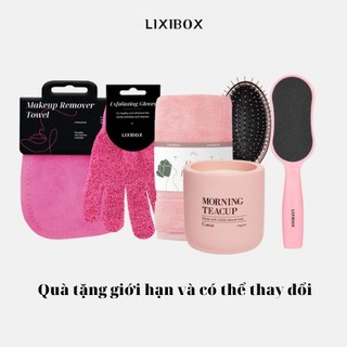 Combo nến thơm, lược, khăn quấn, khăn tẩy trang, bao tay, thanh chà gót lixibox