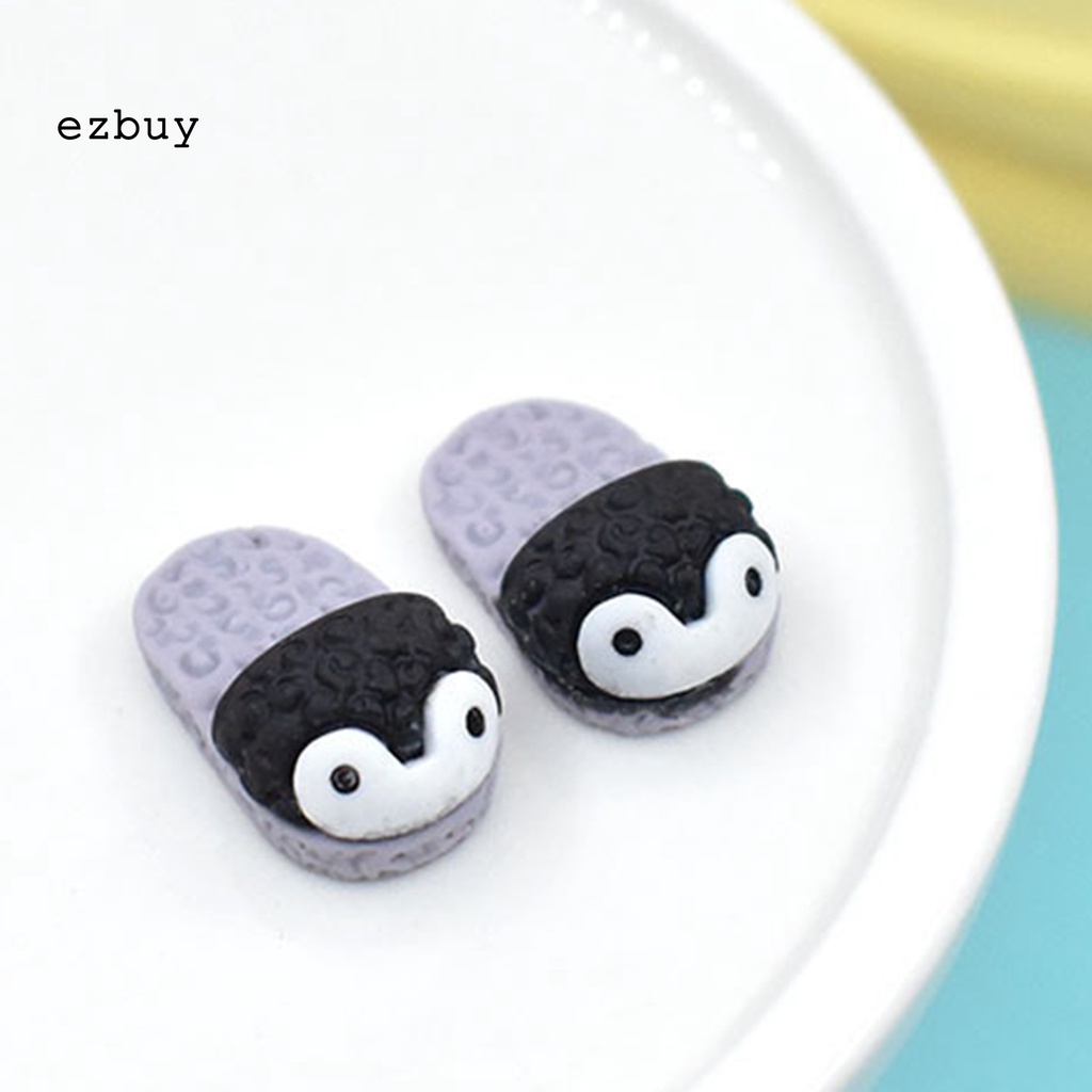 Bộ 4 Dép Đi Trong Nhà Búp Bê Mini Hình Chim Cánh Cụt Hoạt Hình