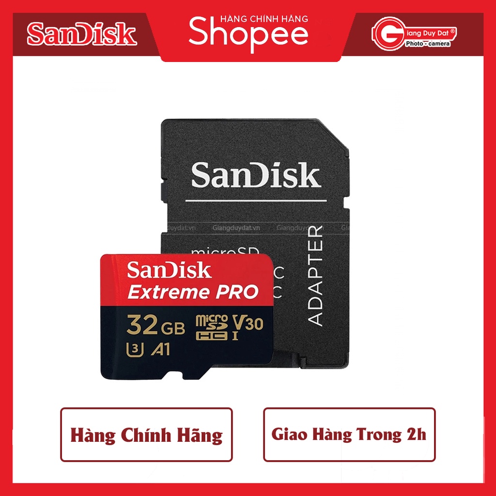 Thẻ Nhớ MicroSDHC SanDisk Extreme Pro V30 A1 667x 32GB 100MB/s - Chính Hãng