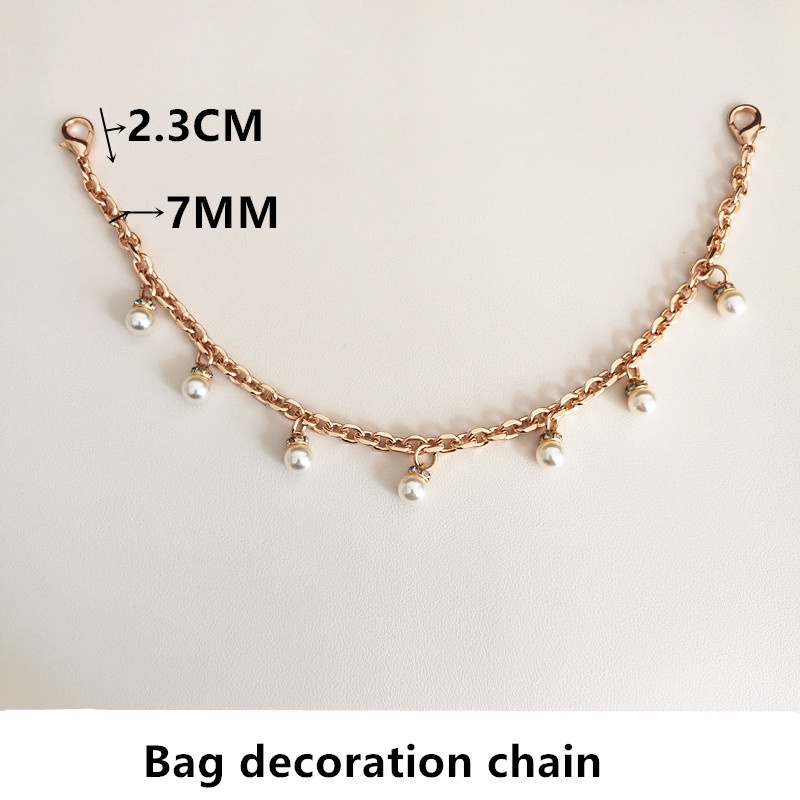 Dây Xích 9MM 7MM Bằng Kim Loại Đính Ngọc Trai Trang Trí Túi Xách / Đeo Chéo