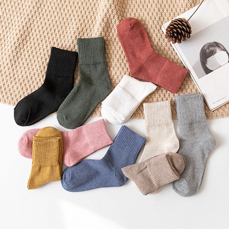 Đôi Vớ cotton Thoải Mái Màu Sắc Đơn Giản JP5