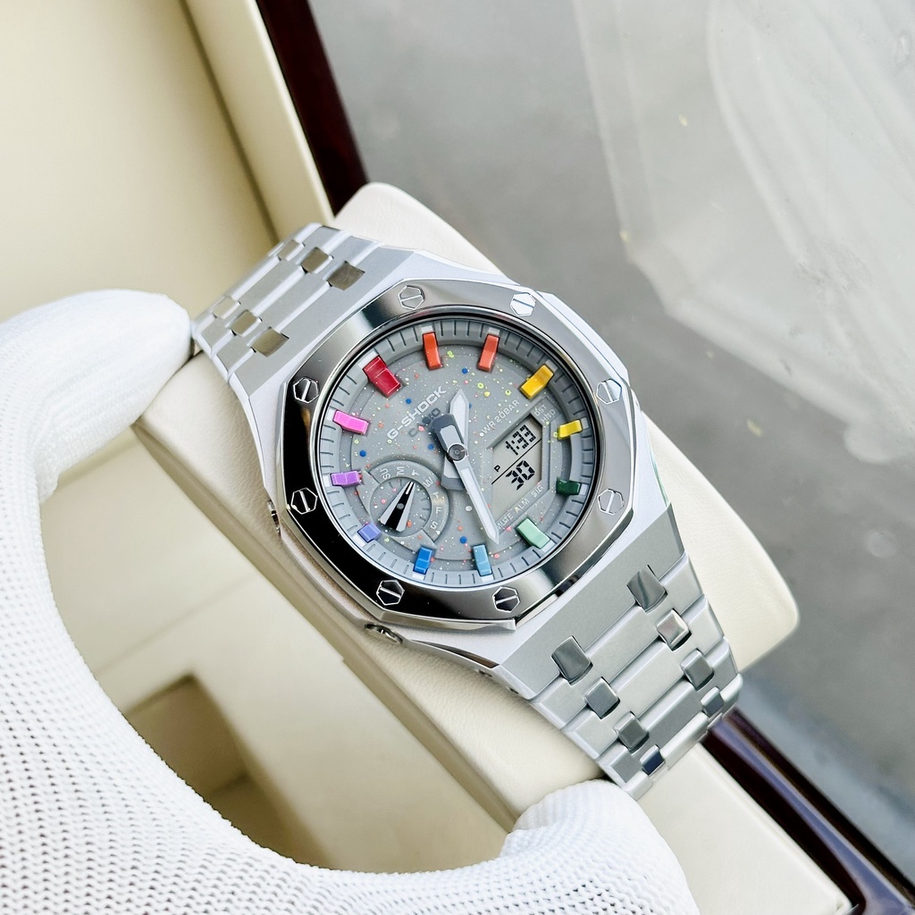 Đồng hồ nam dây thép Casio G Shock GA 2100 Custom Royal Galaxy Grey
