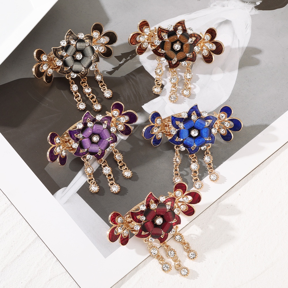 Kẹp tóc tua rua Haimeikang hình hoa bướm đính đá thời trang Hàn Quốc