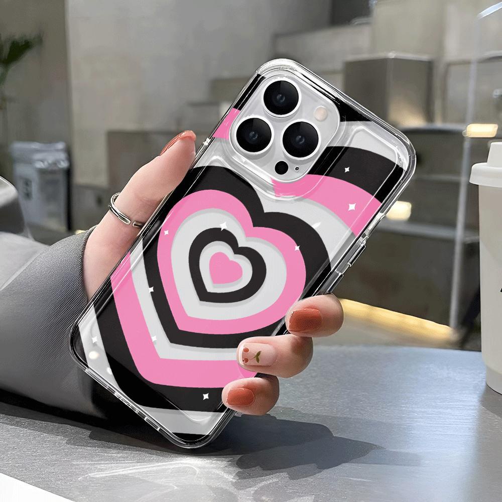 Ốp Điện Thoại Trong Suốt Họa Tiết Trái Tim Cho iphone 14promax 13 12 11 7Plus 7 8 X XS Max