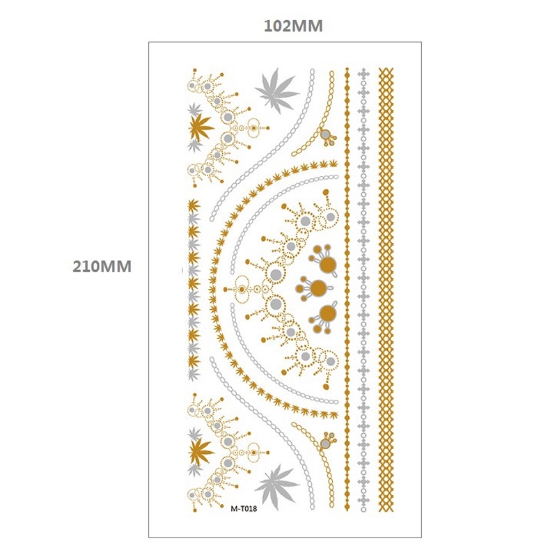 Xăm henna tạm thời ánh nhũ, miếng dán ánh kim cổ tay, vòng chân, cánh tay tha thu Legaxi