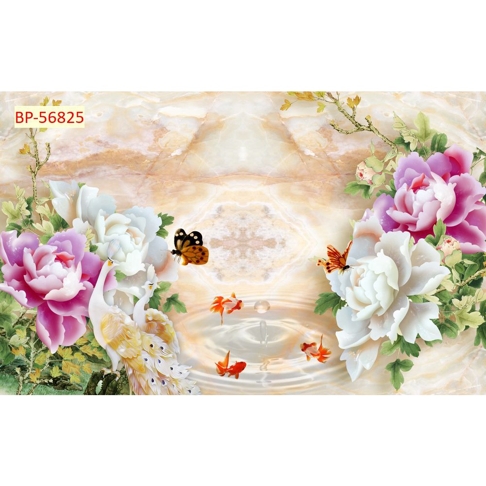 Tranh phong thủy hoa mẫu đơn treo tường đẹp được tìm kiếm nhiều nhất