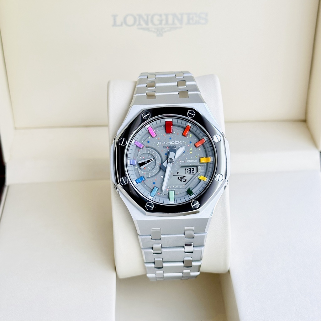 Đồng hồ nam dây thép Casio G Shock GA 2100 Custom Royal Galaxy Grey