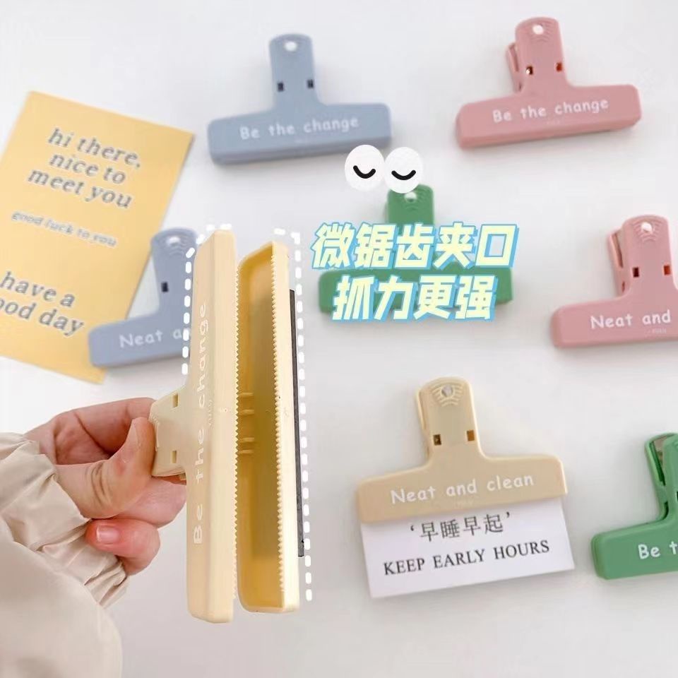 SOL08 Kẹp giấy nhựa bản to kẹp giấy dễ thương có nam châm