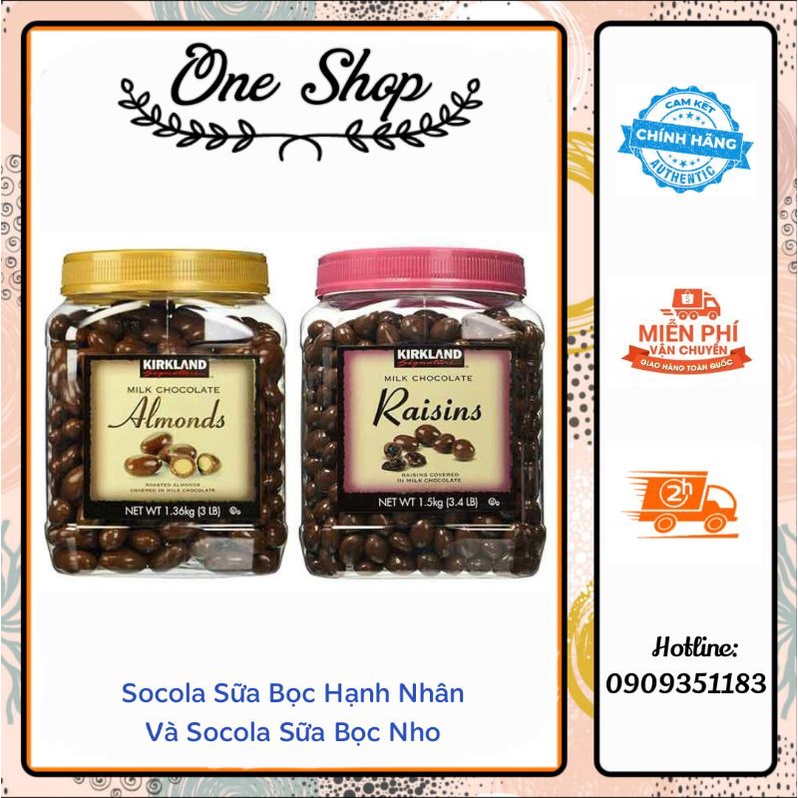(Date T6/23) Chocolate sữa bọc hạnh nhân 1.36kg và Chocolate sữa bọc nho 1.5kg của Mỹ