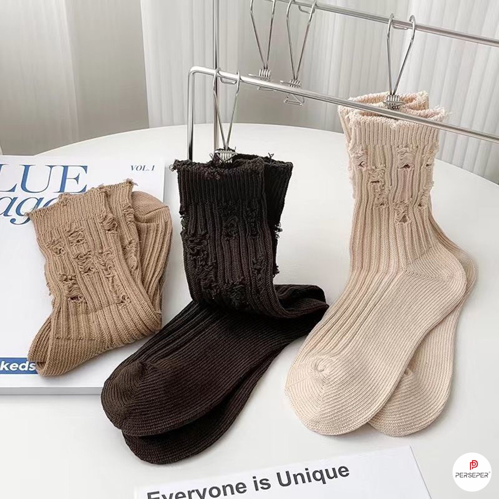 Tất vớ cổ cao nữ phong cách cái bang siêu ngầu, chất liệu vải Hàn thoáng khí - Ekiu Shop