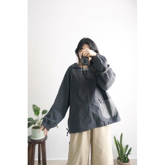 Áo hoodie unisex vải thô cào bông