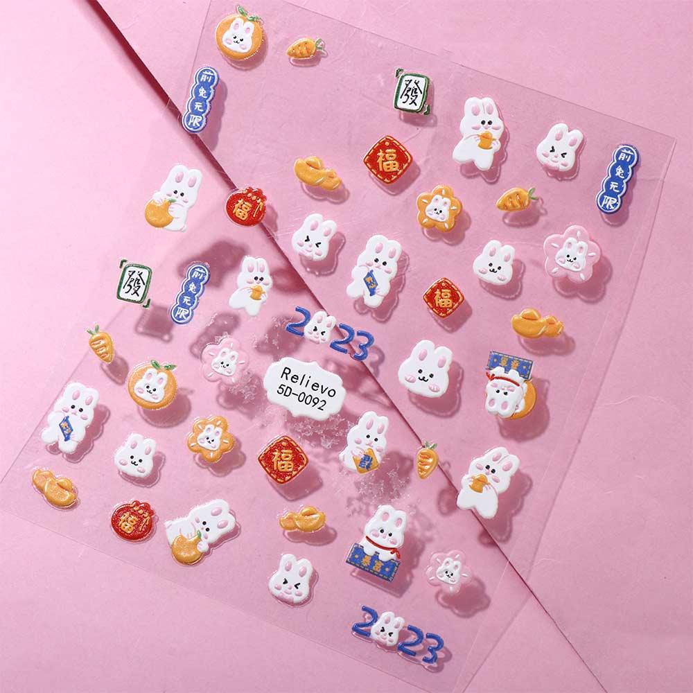 Miếng Dán Trang Trí Móng Tay Hình Cà Rốt / Động Vật Phong Cách Trung Hoa Thời Trang