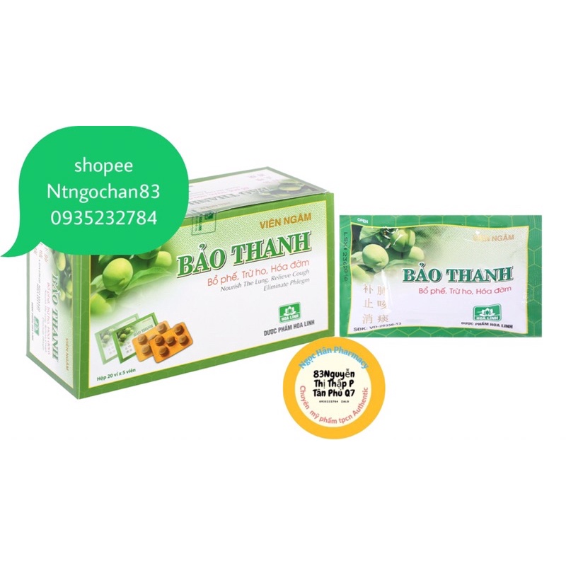 KẸO NGẬM BẢO THANH GIẢM HO