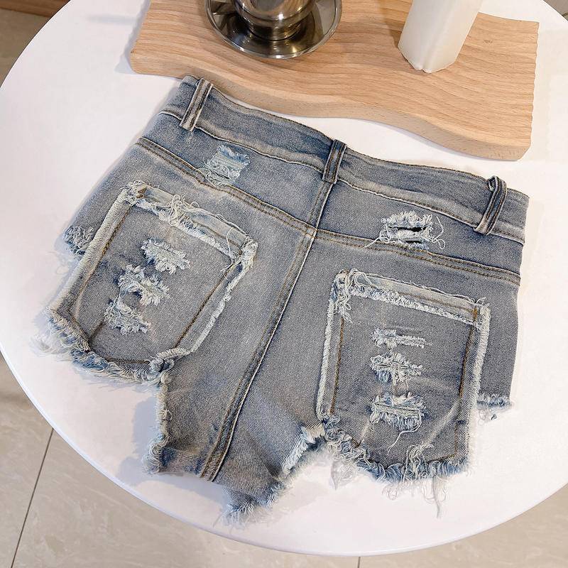 9030# Quần short denim Lưng Cao Siêu Ngắn Gợi Cảm Cho Nữ