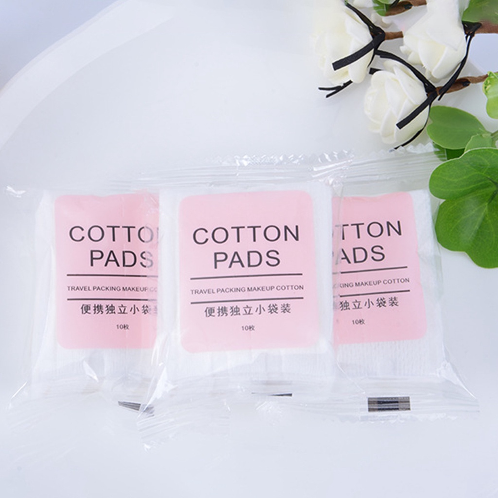 Set 10 Miếng Bông Tẩy Trang Tròn Mềm Thấm Nước Chất Lượng Cao