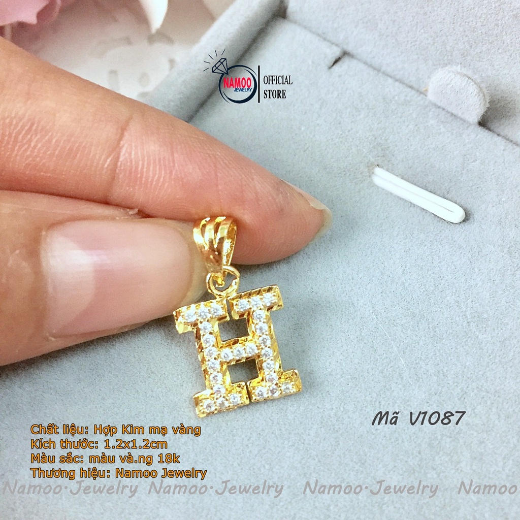 Dây Chuyền V1087 Mang Phong Cách Thời Trang Trẻ Trung Cá Tính , Mặt Đính Đá Tinh Xảo Namoo Jewelry