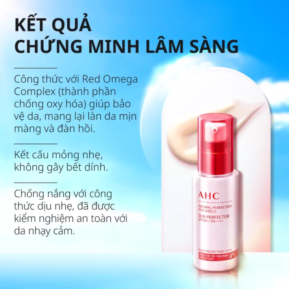 Tinh Chất Chống Nắng Ngừa Lão Hóa Da AHC Natural Perfection Pro Shield Sun Perfector SPF50+ PA++++ 40ml