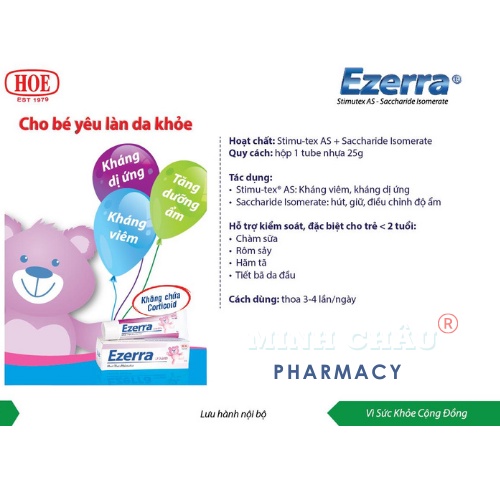 Ezerra 25g Kem bôi giảm chàm, khô da, ngứa, kích ứng da.