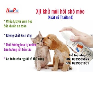 Nước hoa chó mèo XC PET 100ml (Thailand) Xịt thơm và khử mùi hôi thú cưng An toàn cho sức khỏe thú nuôi