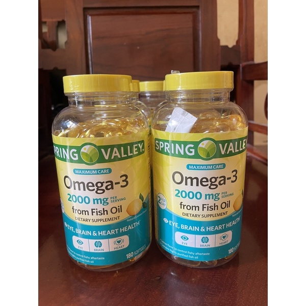 Spring valley  Omega -3 hàng nội địa của Mỹ 180 viên date 2025