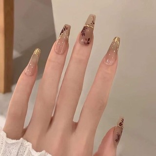 (MUA 5 TẶNG 1) Móng giả tone be nail giả phù hợp mọi kích cỡ móng(Tặng keo dán và dũa)