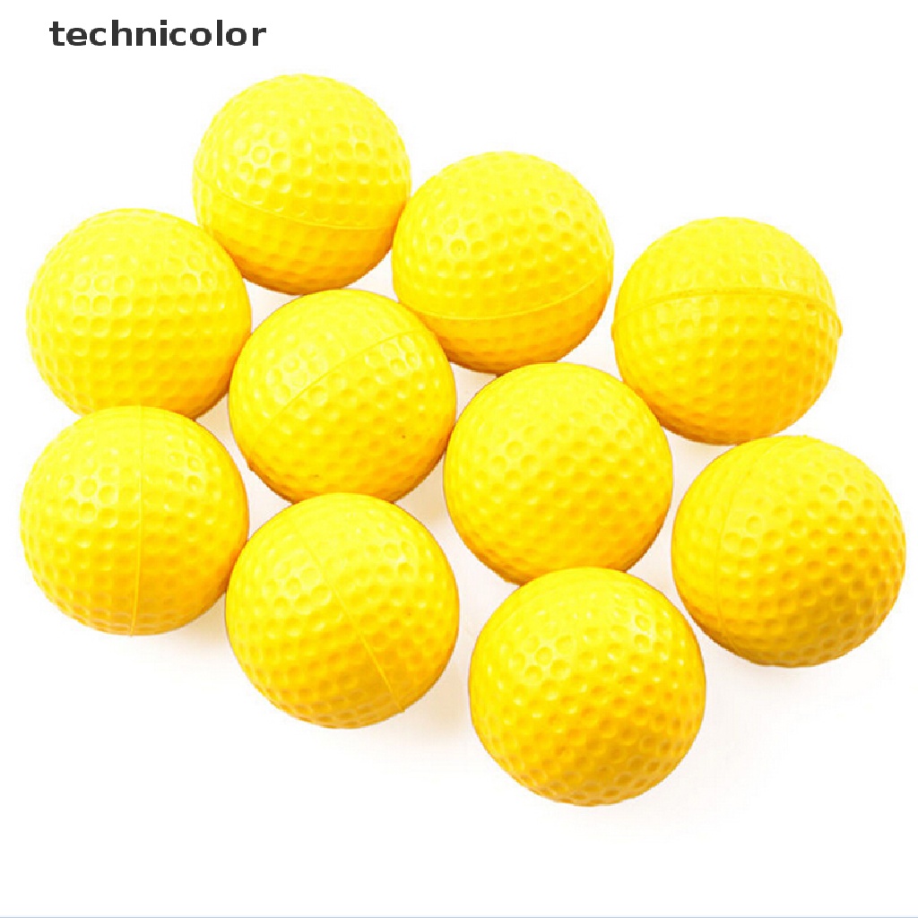 Set 10 Quả Bóng Golf Bằng Nhựa PP Đàn Hồi Màu Vàng