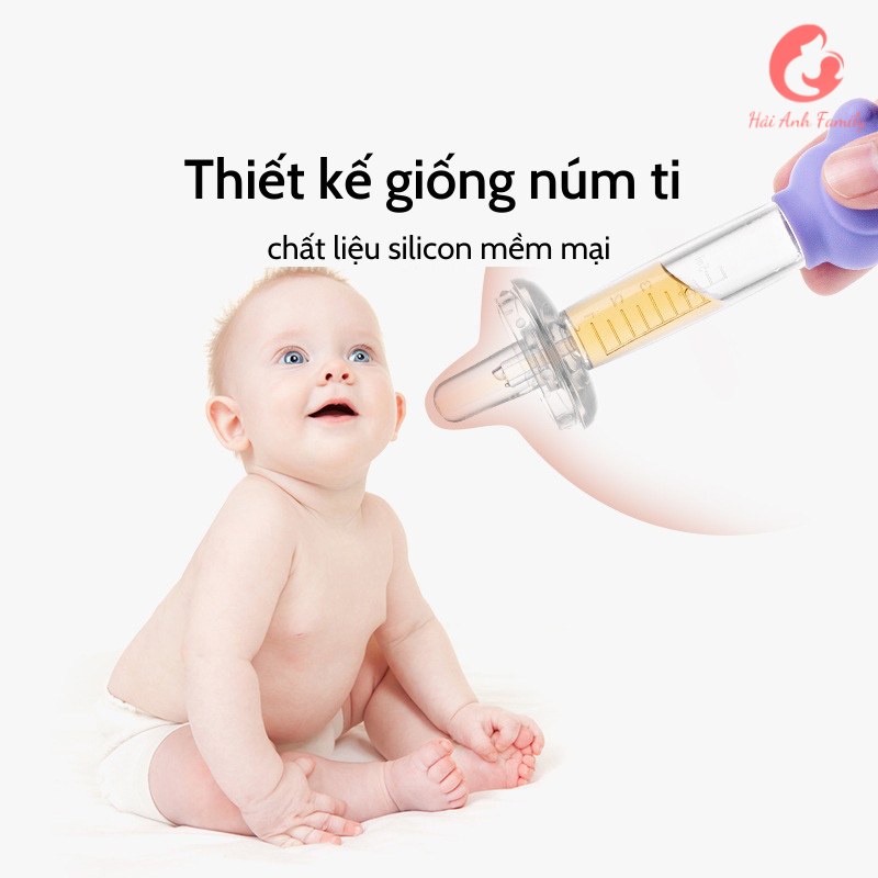 Dụng cụ cho bé uống thuốc chống sặc, có đầu silicon mềm