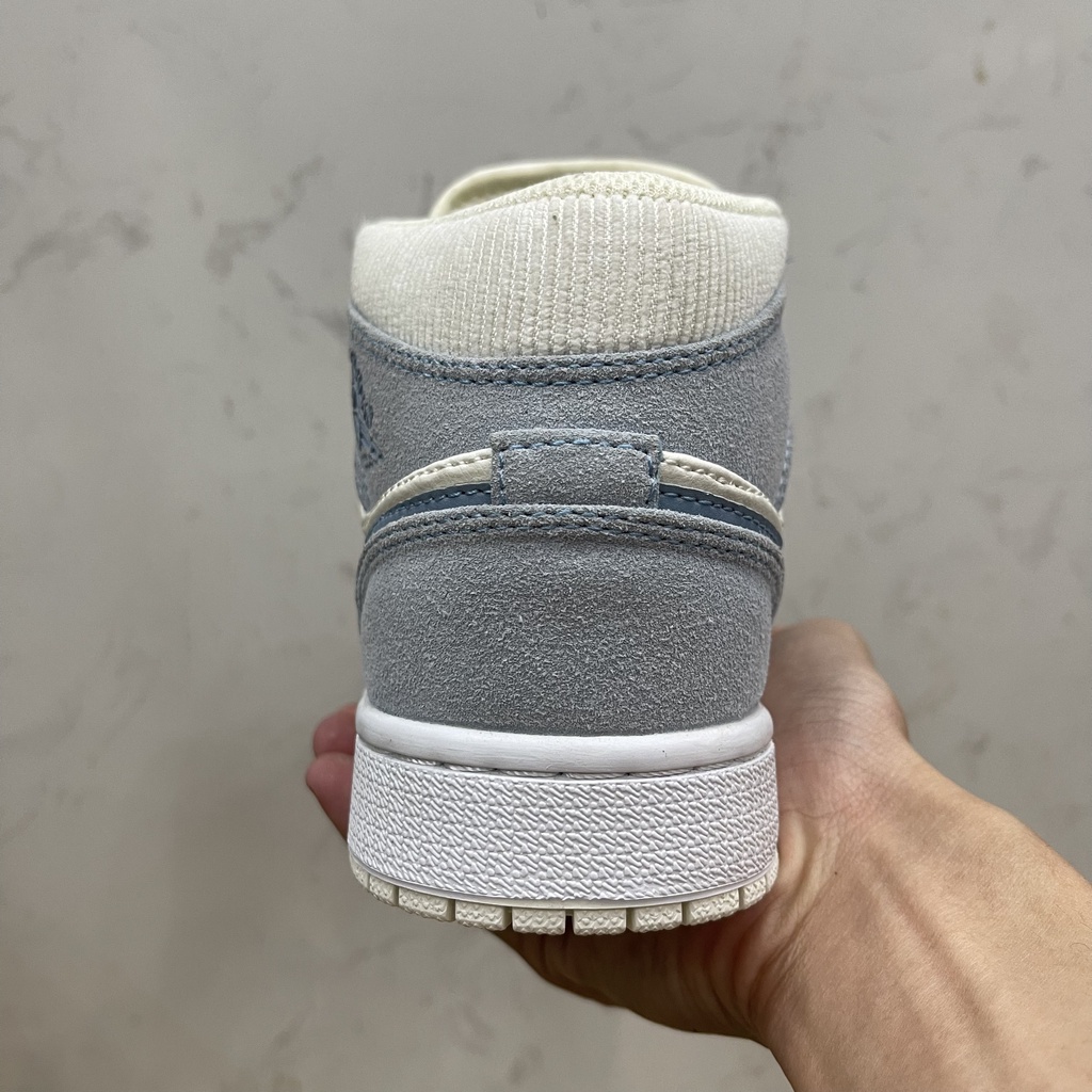 Giày Jordan 1 Mid SE Sail Light Blue, JD1 Cao Xanh Biển Nhạt; Full Box, Phụ Kiện, Tặng Vớ Trắng